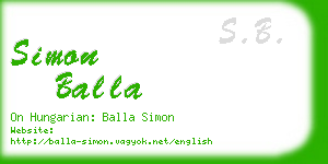 simon balla business card